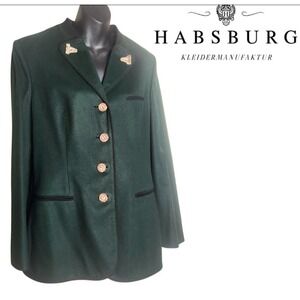 Habsburg Josephine Green Wool Austrian Trachten Hunting Blazer Jacket Womens 10